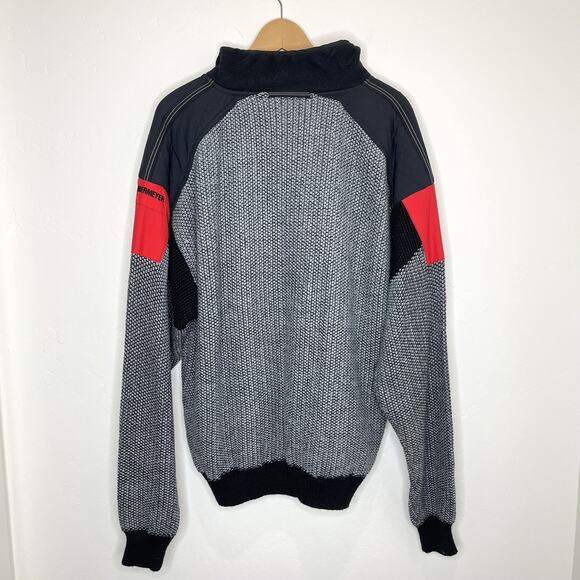 Obermeyer Whistler Pullover Sweater Jacket Mens XL Windbreaker Gray Red Wool - Picture 5 of 7